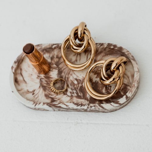 Oval Tray Pink Marble