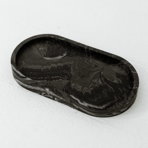 Oval Tray Black Marble