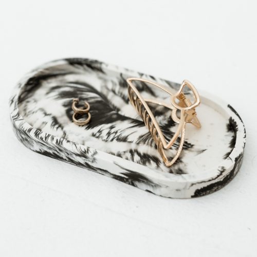 Oval Tray White Marble