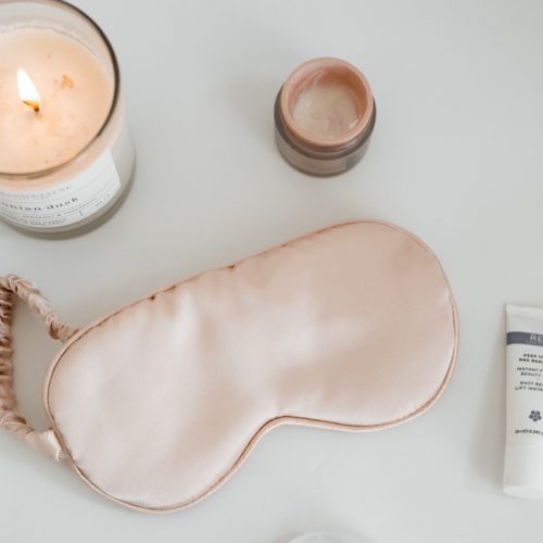 Gold Pink Satin Eye Mask