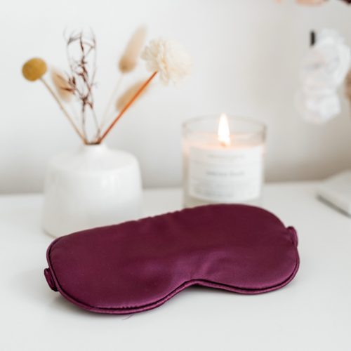 Dark Purple Satin Eye Mask