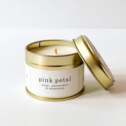 Pink Petal Gold Tin